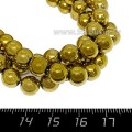 Натуральный камень ГЕМАТИТ бусины круглые 8 мм, цвет античное золото, около 40 см/нить