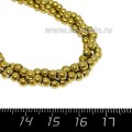 Натуральный камень ГЕМАТИТ бусины круглые 4 мм, цвет золото, около 37 см/нить