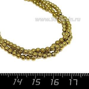 Натуральный камень ГЕМАТИТ бусины круглые 3 мм, цвет античное золото, около 40 см/нить Натуральный камень ГЕМАТИТ бусины круглые 3 мм, цвет античное золото, около 40 см/нить