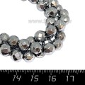 Натуральный камень ГЕМАТИТ граненый, цвет серебро 8 мм, 40 см/нить