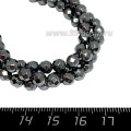 Натуральный камень ГЕМАТИТ граненые, цвет натуральный 6 мм, 40 см/нить