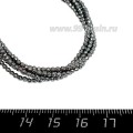 Натуральный камень ГЕМАТИТ граненые, цвет натуральный 2 мм, 40 см/нить