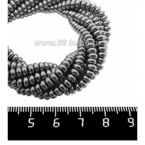 Натуральный камень ГЕМАТИТ рондель 4*2 мм, цвет натуральный, 40 см/нить Натуральный камень ГЕМАТИТ рондель 4*2 мм, цвет натуральный, 40 см/нить