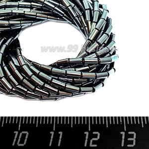 Натуральный камень ГЕМАТИТ форма Столбик 4*2 мм, около 40 см/нить