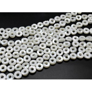Бусины из перламутра круг 10-11мм цвет белый, 41см, 37 бусин