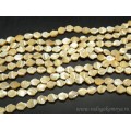 Бусины из перламутра ракушка 10*12мм, цвет кремовый, 40см, 32 бусины