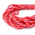 Бусины из перламутра тонированного цилиндр 6*6мм цвет алый, 41см, 67 бусин Бусины из перламутра тонированного цилиндр 6*6мм цвет алый, 41см, 67 бусин