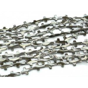 Бусины из перламутра форма 13*18мм, цвет черный, 40см, 22 бусины