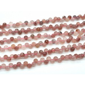 Бусины из клубничного кварца капля гр.5*5мм, 38см, 89 бусин