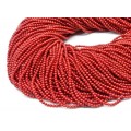Бусины из коралла красного шарик 2-2,5мм, 40,5см, 200 бусин.