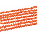 Бусины из коралла оранжевого капля 4*8мм, 39см, 119бусин