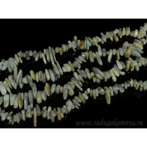 Бусины из лабрадорита рожки, 38,5см, 105 бусины