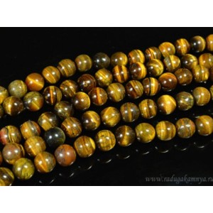 Нитка тигровый глаз, шарик 12мм Нитка тигровый глаз, шарик 12мм