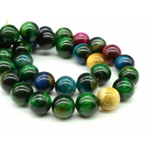 Бусины из тигрового глаза гуммигут шарик 12мм цвет микс, 38см, 32 бусины Бусины из тигрового глаза гуммигут шарик 12мм цвет микс, 38см, 32 бусины