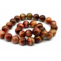 Бусины из тигрового глаза гуммигут шарик 12мм цвет персиковый, 38см, 32 бусины