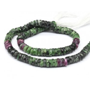 Бусины из цоизита (нат.) диски гр.7*2,5мм, 30см, 115 бусин