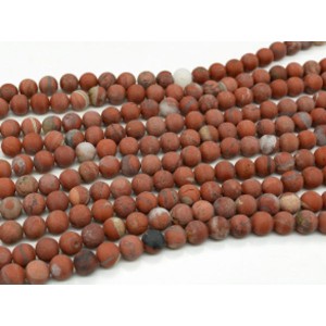 Бусины из яшмы красной шарик 10мм матовый, 36см, 35 бусин