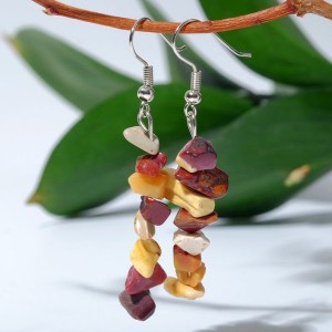 Серьги галтовка мелкая "Мукаит" 3см