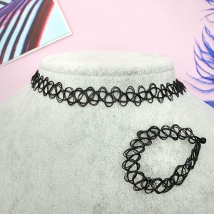 Комплект: Колье-чокер, браслет "Классика", цвет черный, 30см