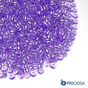 Бисер Чехия прозрачный хрустальный, нежно сиреневое отверстие,размер 10, арт. 38228 10 грамм