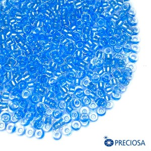 Бисер Чехия прозрачный хрустальный, нежно-голубое отверстие,размер 10, арт. 38236 10 грамм