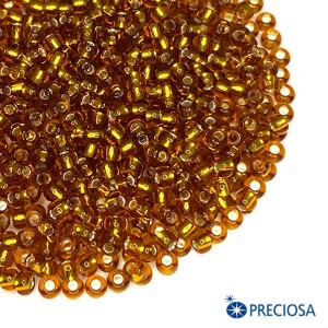 Бисер Чехия PRECIOSA прозрачный "Огонек", размер 10, арт.17090 коньячные тона, квадратное отверстие, 10 граммов Бисер Чехия PRECIOSA прозрачный "Огонек", размер 10, арт.17090 коньячные тона, квадратное отверстие, 10 граммов