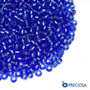 Бисер Чехия PRECIOSA прозрачный "Огонек", размер 10, арт. 37030 синие тона, 10 грамм