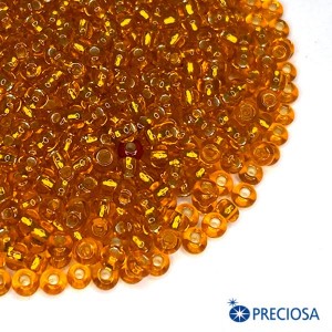 Бисер Чехия PRECIOSA прозрачный "Огонек", размер 10, арт. 87060  желтые тона 10 грамм