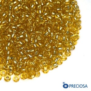 Бисер Чехия PRECIOSA прозрачный "Огонек", размер 10, арт. 17020  желтые тона 10 грамм