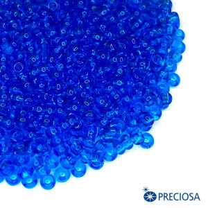 60150 Бисер Чехия PRECIOSA прозрачный, размер 10, синие тона, уп. 10 грамм