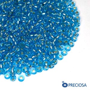 Бисер Чехия PRECIOSA прозрачный "Огонек", размер 10, арт. 67000  голубые тона 10 грамм