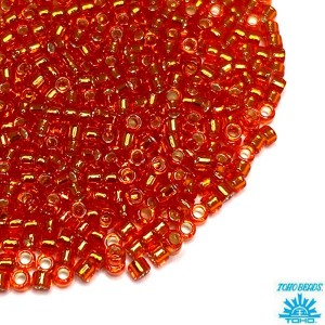 Бисер TOHO Treasure №11 цвет 25 оранжевый внутреннее серебрение Япония 5 граммов