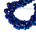 Бусины хрустальные Рондель 3,7*3 мм цвет синий электрик, 36 см нить/около 125 бусин