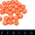 Бусины пластик 10 мм, цвет Оранжевый коралл, упаковка 20 гр/около 40 шт