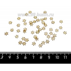 Разделитель Снежинка 6*2 мм, цвет золото 50 штук/упаковка