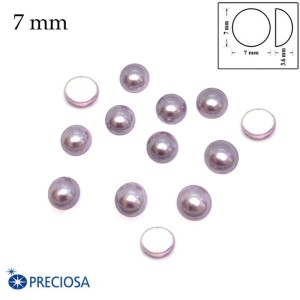 Полужемчуг (иск.) кабошон Preciosa Cabochon Round, Для холодной фиксации, цвет Lavender, размер 7 мм, 10 шт/упаковка