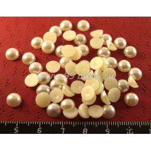 Кабошон акриловый Полусфера Жемчуг (иск.) 7*3,5 мм сливочный , 40 шт/уп Кабошон акриловый Полусфера Жемчуг (иск.) 7*3,5 мм сливочный , 40 шт/уп