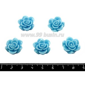 Кабошон акрил Роза плоская 18*7 мм, цвет голубой, 5 шт/упак Кабошон акрил Роза плоская 18*7 мм, цвет голубой, 5 шт/упак
