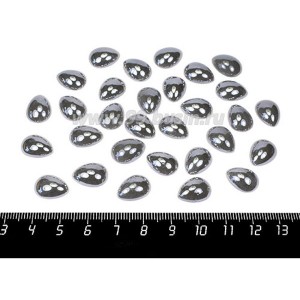 Кабошон керамический Капля 10*14 мм серый 30 штук/упаковка