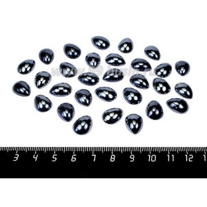 Кабошон керамический Капля 10*14 мм цвет гематит 30 штук/упаковка