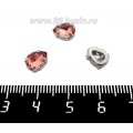 Стразы стеклянные пришивные в цапах Капелька 8*6 мм персиковый, 1 штука