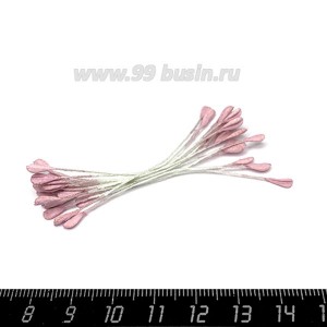 Тычинки для вышитых цветов, цвет нежно-сиреневый, 2,5*57-60 мм, пучок 20 штук