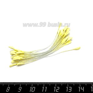 Тычинки для вышитых цветов, цвет жёлтый, 2,5*57-60 мм, пучок 20 штук