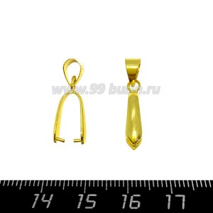 Держатель для кулона цвет золото 23*4 мм 1 штука Держатель для кулона цвет золото 23*4 мм 1 штука