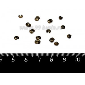 Крышечки кримпов 2,5 мм цвет бронза 20 штук/упаковка