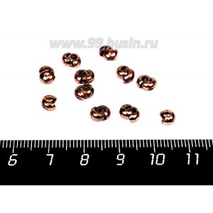 Крышечки кримпов 3 мм цвет яркая медь/патина 20 штук/упаковка