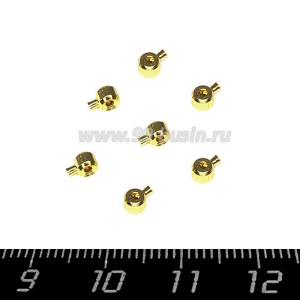 Кримпы Премиум защёлки (One-touch) 2,5 мм, цвет золото, 1 пара (2 шт.)