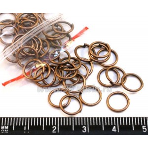 Колечки металлические разъемные 8*0,8, цвет медь 60 штук/упаковка
