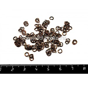 Колечки металлические разъемные 4*0,7 мм, цвет старая медь 100 штук/упаковка