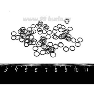 Колечки металлические разъемные 6,5*0,7 мм цвет Черный никель 80 штук/упаковка